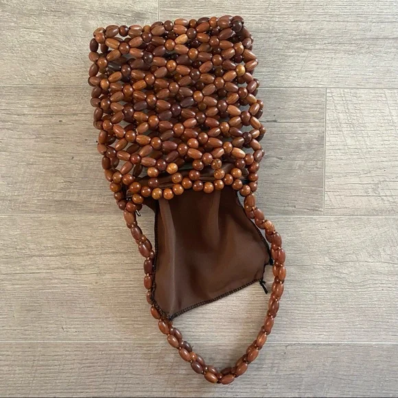 Brown Beaded Handbag - Picture 3 of 9
